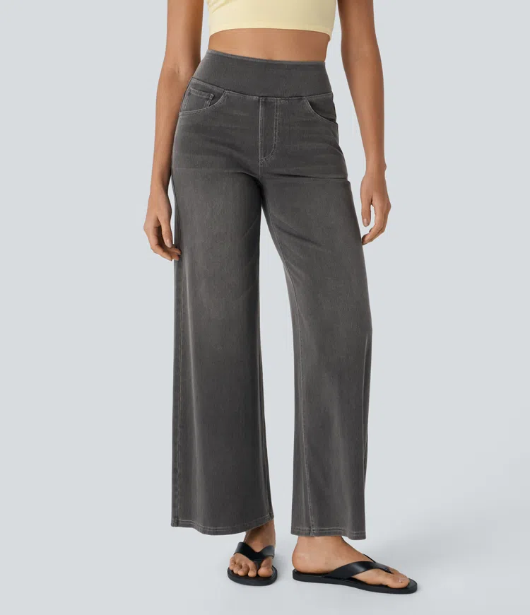 Quinn Super Stretch High-Waisted Wide Leg Jeans