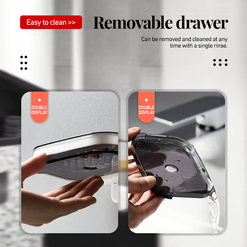 Drainow Adhesive Wall-Mounted Double Drain Soap Box