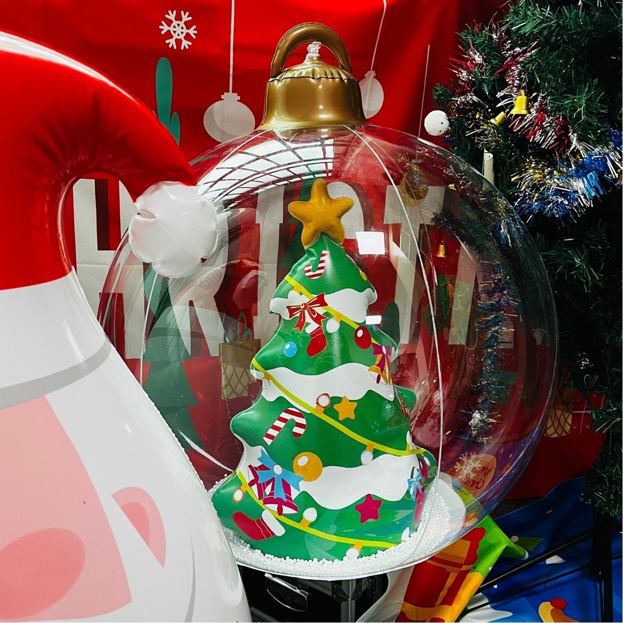 Airbelle 24 Inch Outdoor Christmas PVC Inflatable Decorated Ball