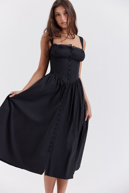 ChicAzure Black Midi Summer Dress