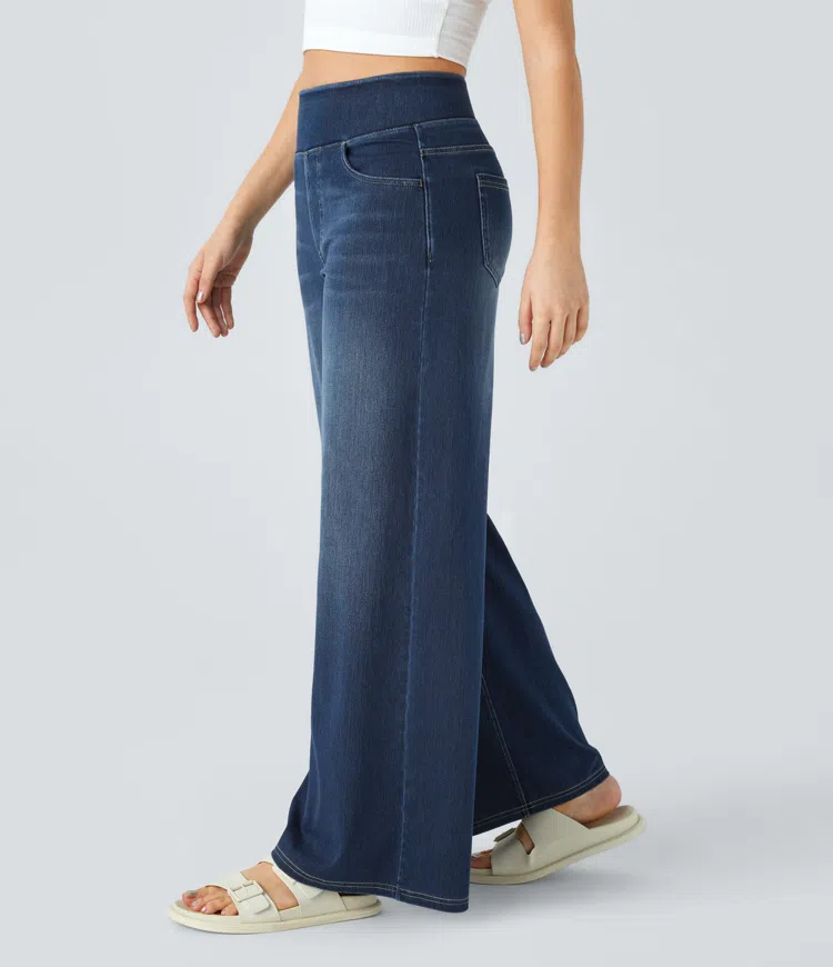 Quinn Super Stretch High-Waisted Wide Leg Jeans