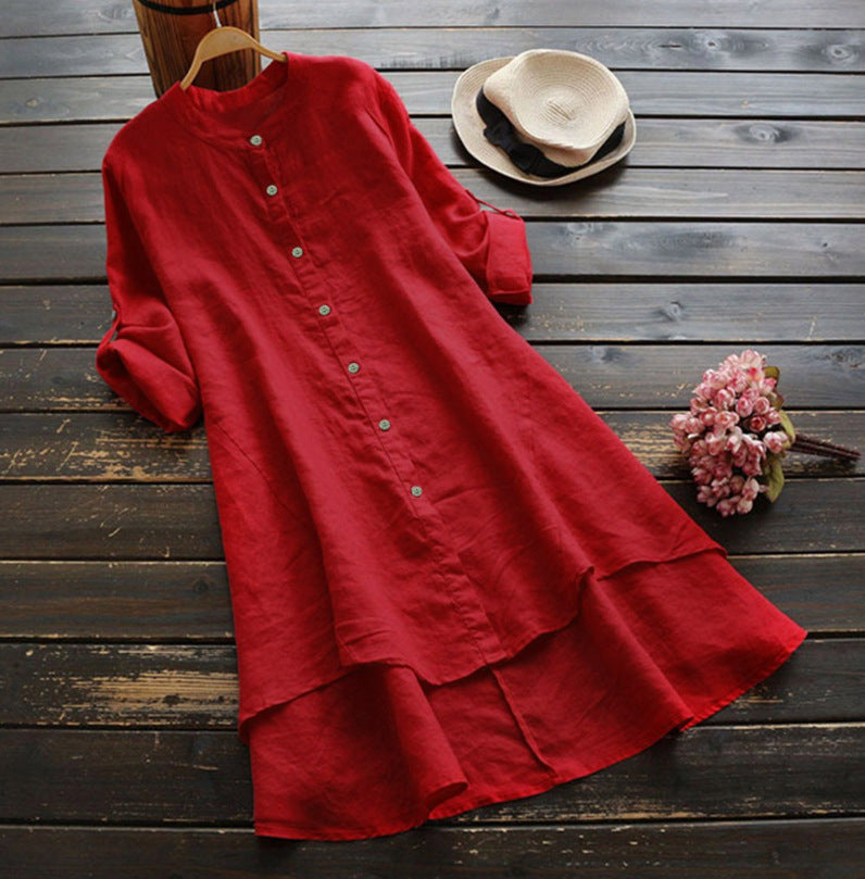 ComfyDudz Button Solid Dress