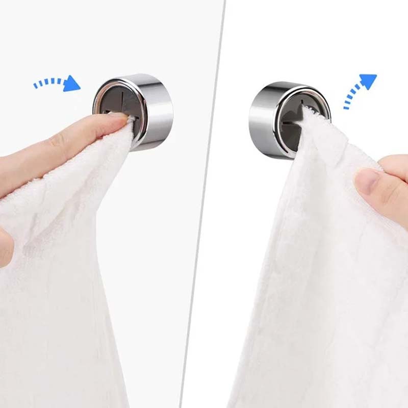 Stickitowel Round Self-Adhesive Push Towel Hooks | Set of 5