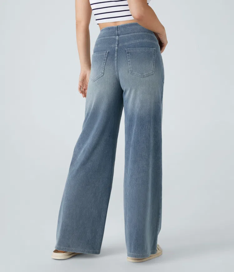 Quinn Super Stretch High-Waisted Wide Leg Jeans