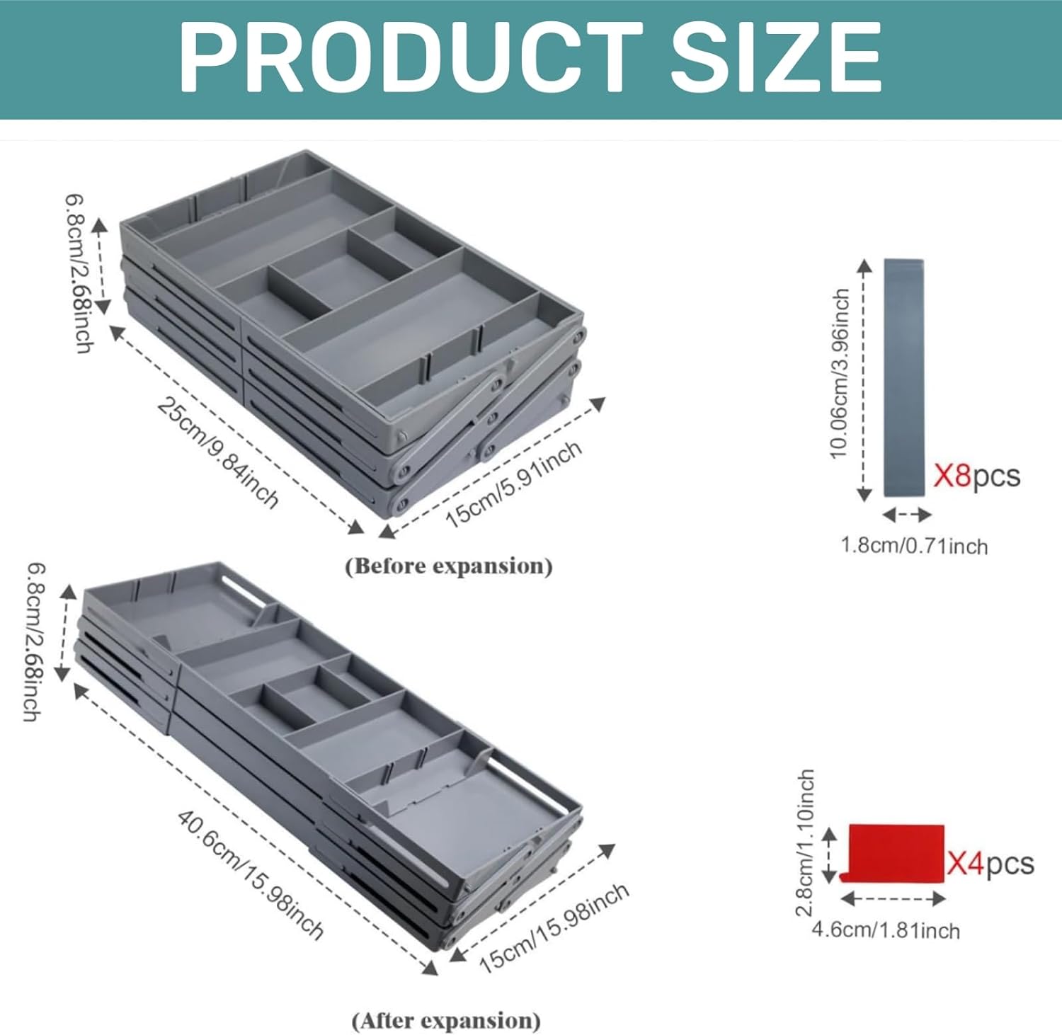 Sortee 2/3 Tier Multi-Tier Smart Drawer Organizer