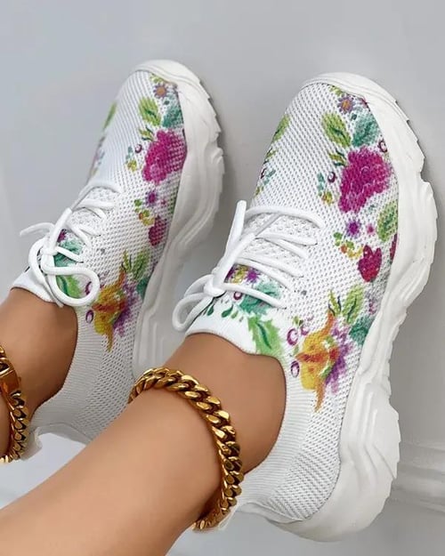 Floral Print Sneakers