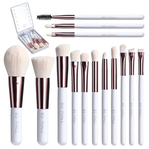 Sparkleve Travel Makeup Brush Set with LED Light Mirror