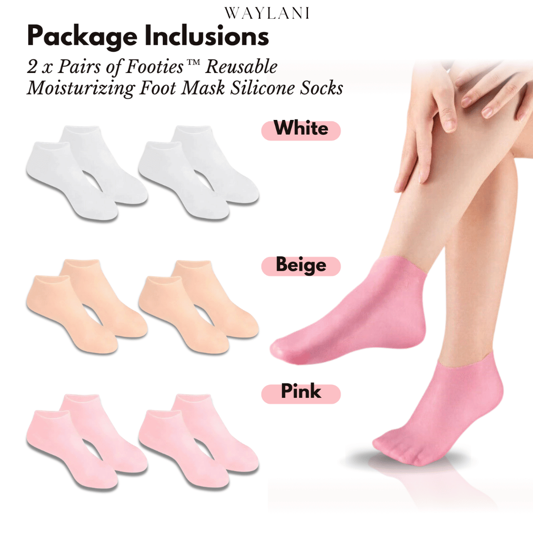 Footies™ Reusable Moisturizing Foot Mask Silicone Socks | BUY 1 PAIR GET 2 PAIRS