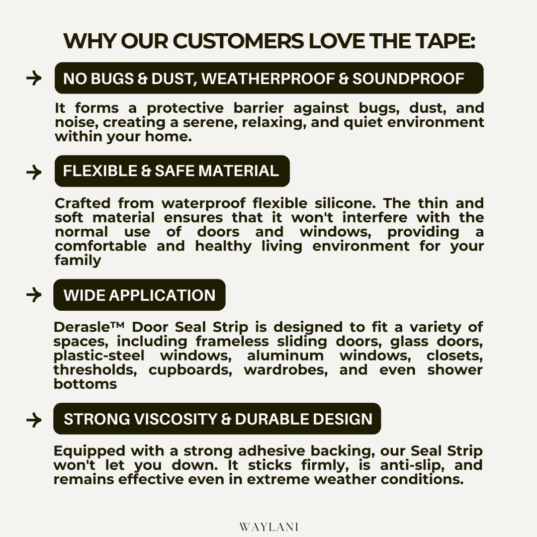 Derasle™ Door Seal Strip - 10 Feet Length Tape