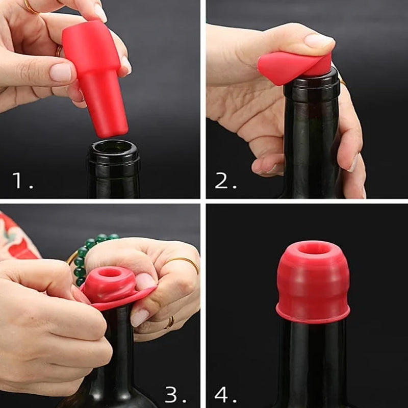 Silistop Silicone Wine & Champagne Bottle Stoppers | Set of 10 PCS