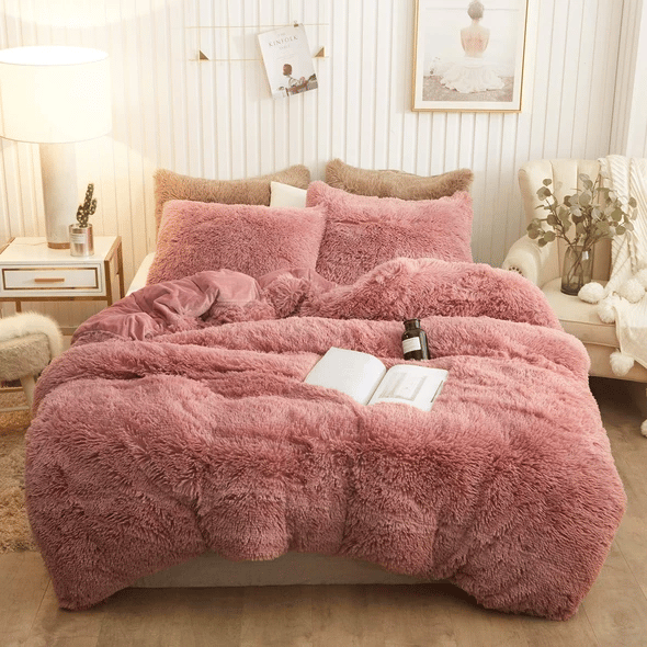 Fluffle Thick Fluffy Velvet Bedding Set