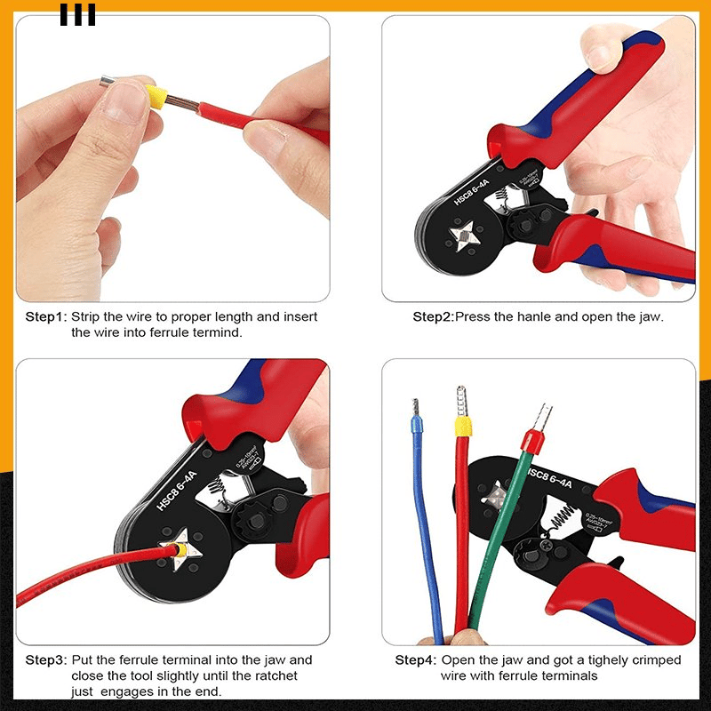 Toolie™ Ratchet Tubular Terminal Wire Crimpers Set