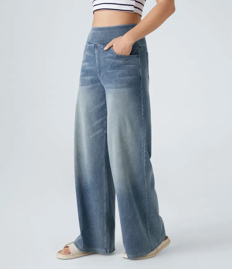 Quinn Super Stretch High-Waisted Wide Leg Jeans