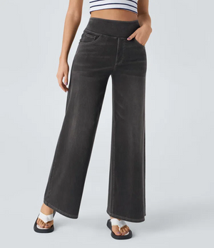 Quinn Super Stretch High-Waisted Wide Leg Jeans