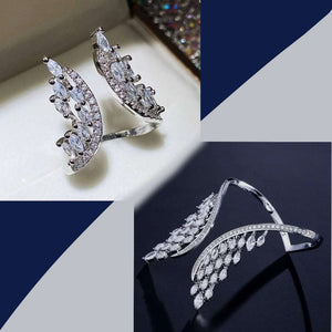 Diamondaze Luxury Crystal Wings Bracelet & Ring