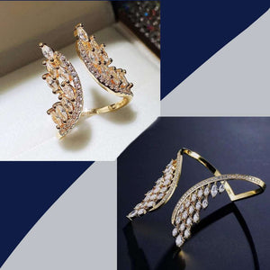 Diamondaze Luxury Crystal Wings Bracelet & Ring