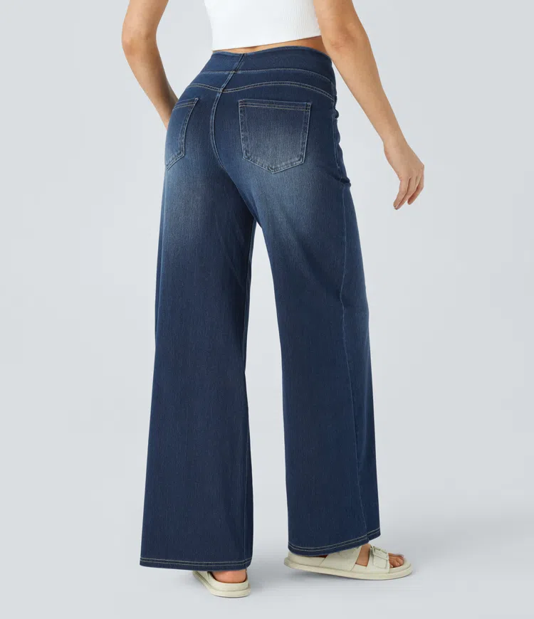 Quinn Super Stretch High-Waisted Wide Leg Jeans