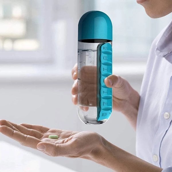 Fillpill Water Bottle With Weekly Pillbox