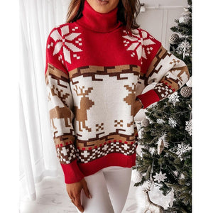 Christmas Turtleneck Powder With Moose Motif | HOLIDAY SALE