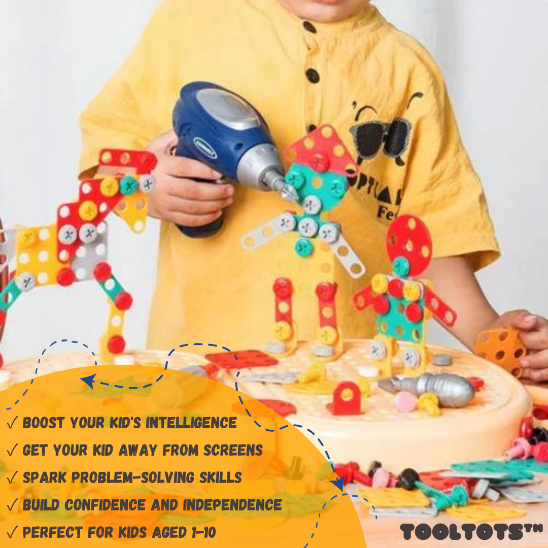 LAST DAY PROMOTION | ToolTots™ 3D Electric Drill Kit for Kids | Complete Set