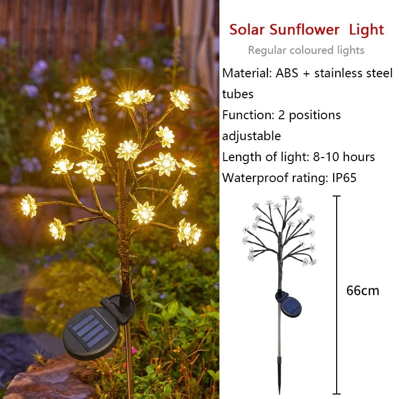 Yardazzle 26-Inch Outdoor Waterproof Multicolor Cherry Blossom Solar Garden Lights - Duo Pack