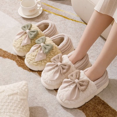 Bowow Fluffy Slippers with Big Bow