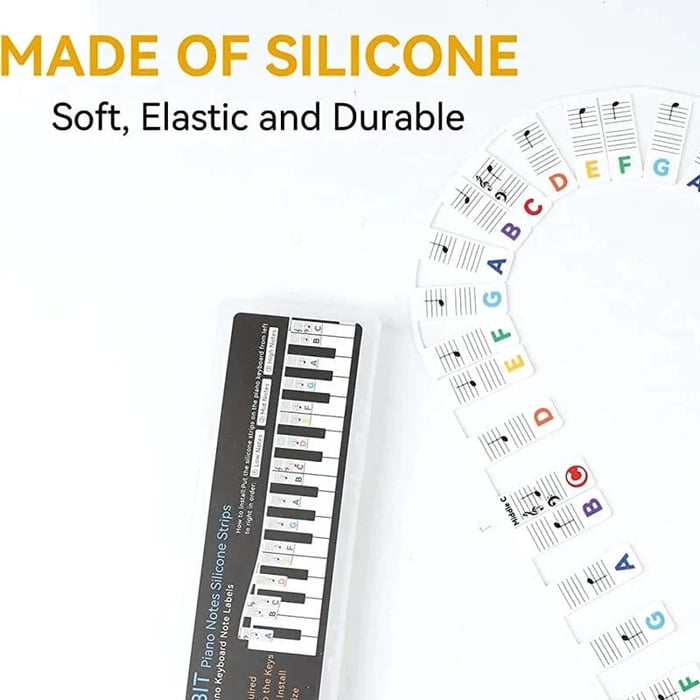 Pianote Reusable Silicone Piano Keyboard Note Labels