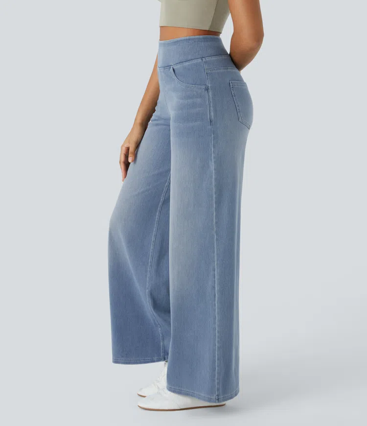 Quinn Super Stretch High-Waisted Wide Leg Jeans