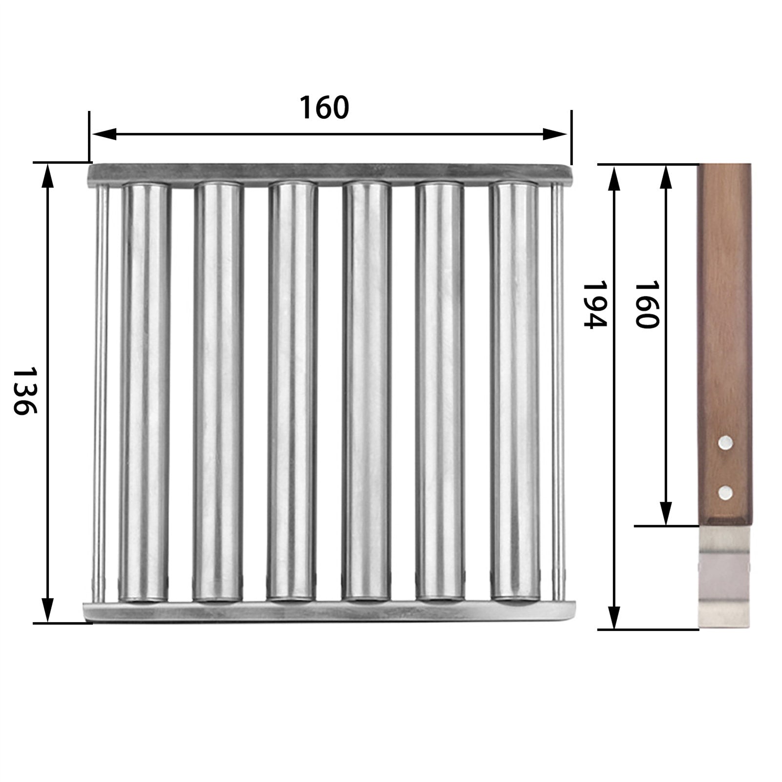 Grillaway Stainless Steel BBQ Hotdog Roller Rack with Handle