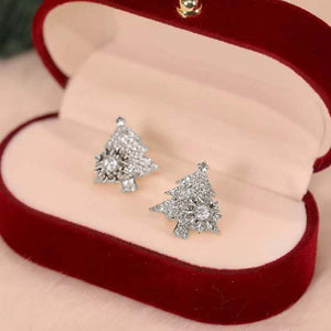 Snowear Rotatable Snowflake Christmas Tree Earrings