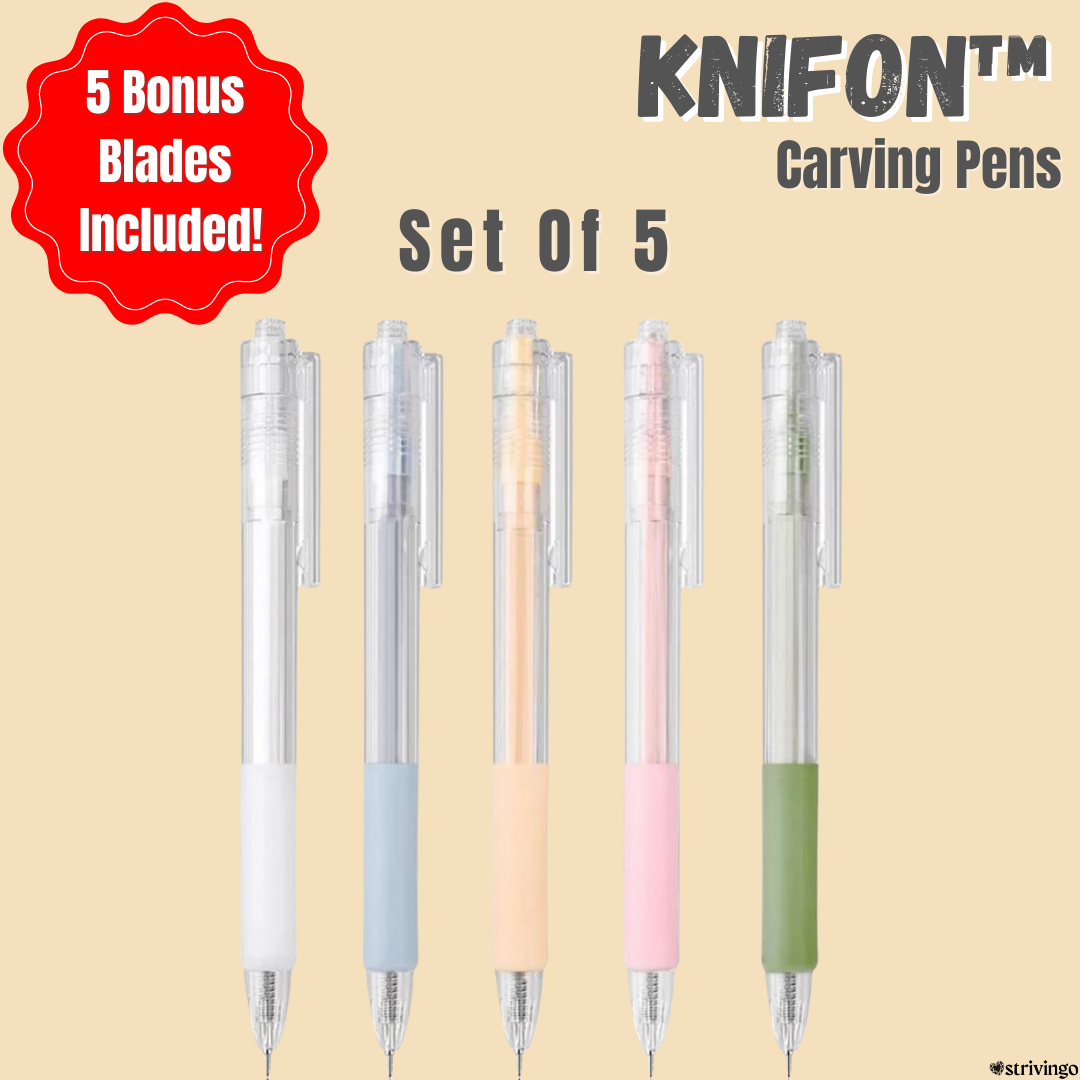 Knifon™ Magic Carving Pens Set Of 5 | Five Bonus Blades Included!