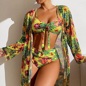 BeachFit 3-Piece Bikini with Cover Up