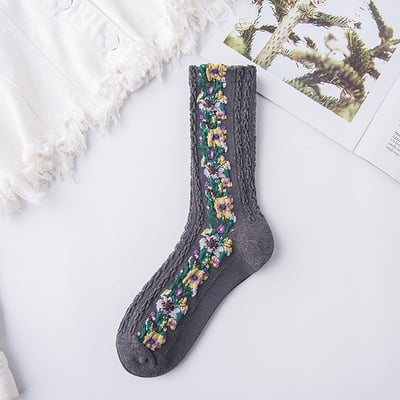 Retroses™ Vintage Embroidered Floral Socks | 5 PAIRS