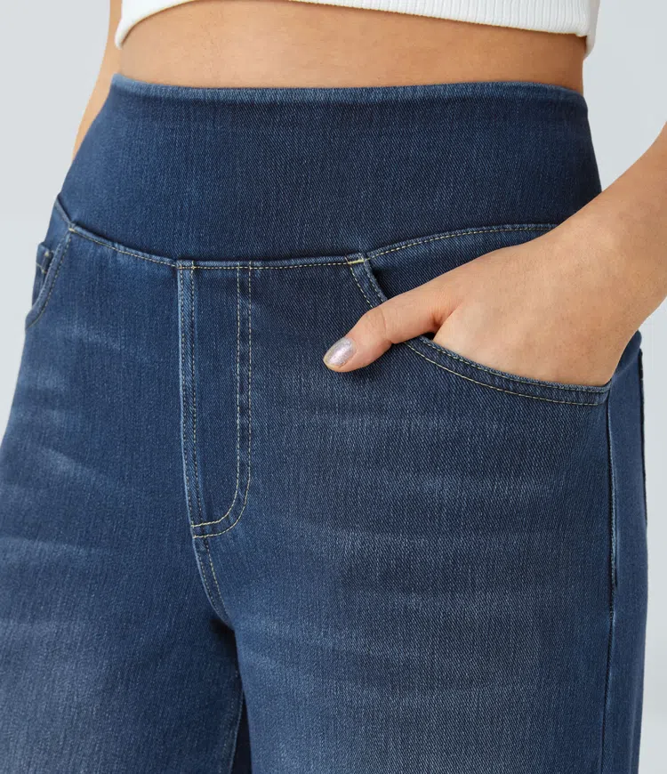 Quinn Super Stretch High-Waisted Wide Leg Jeans