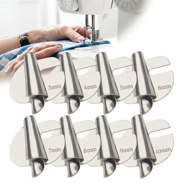 Rolfo Stainless Steel Sewing Rolled Hemmer Foot | Set of 8