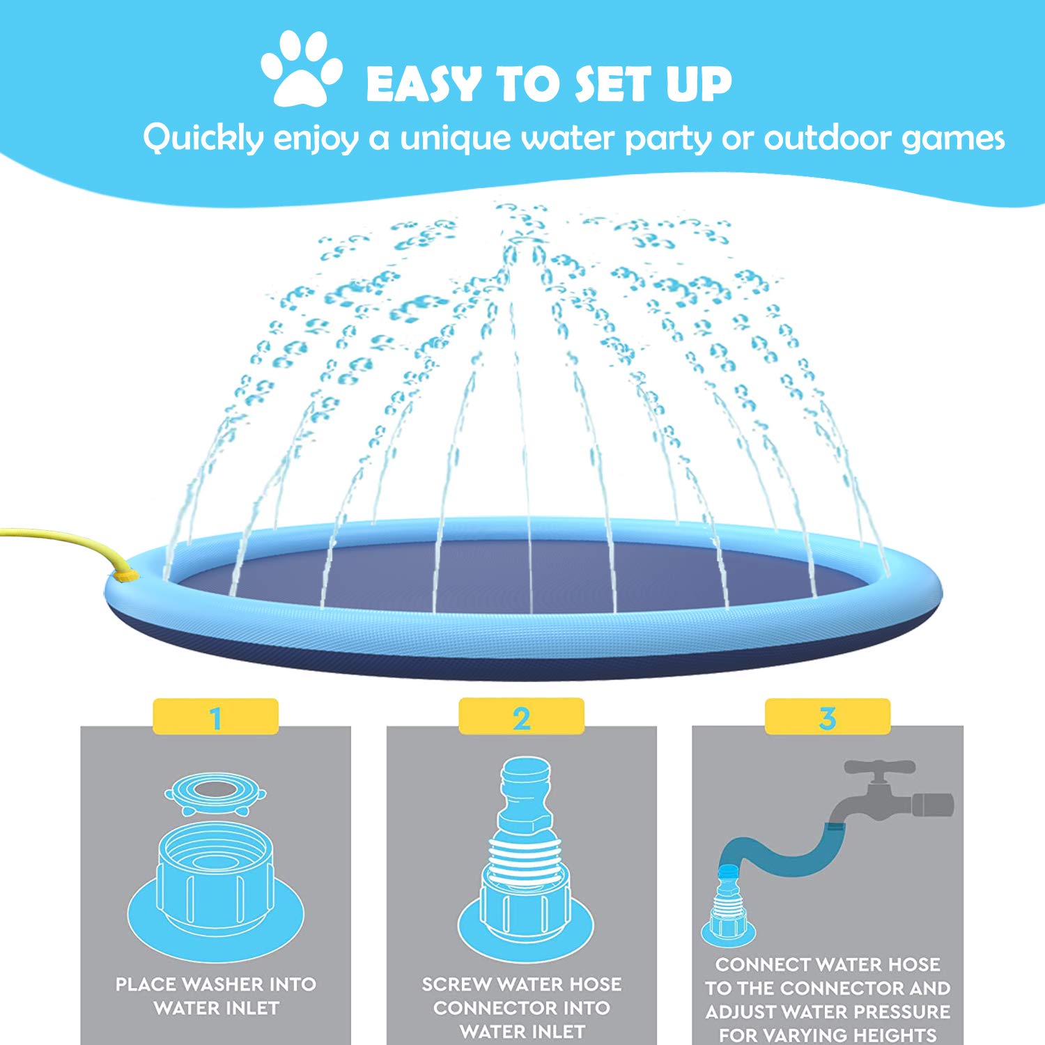 Waterpaw Sprinkler Pad for Dogs + FREE Dog Brush!