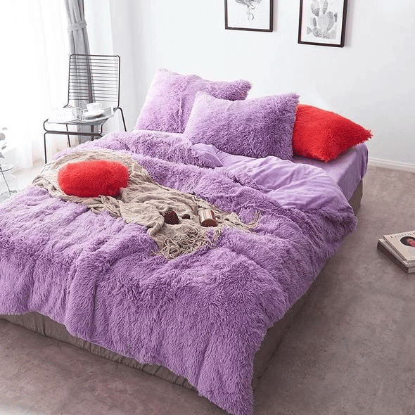 Fluffle Thick Fluffy Velvet Bedding Set