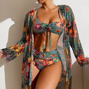 BeachFit 3-Piece Bikini with Cover Up