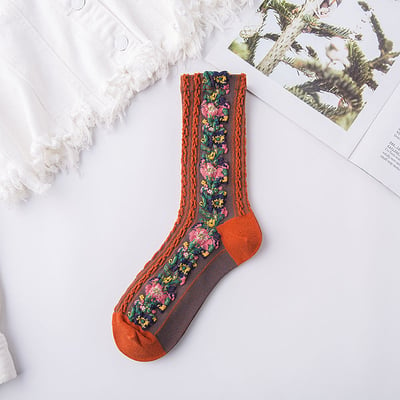 Retroses™ Vintage Embroidered Floral Socks | 5 PAIRS