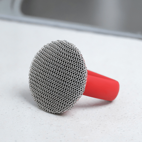 Scrubiron Durable Stainless Steel Chainmail Scrubber for Cast Iron Pans