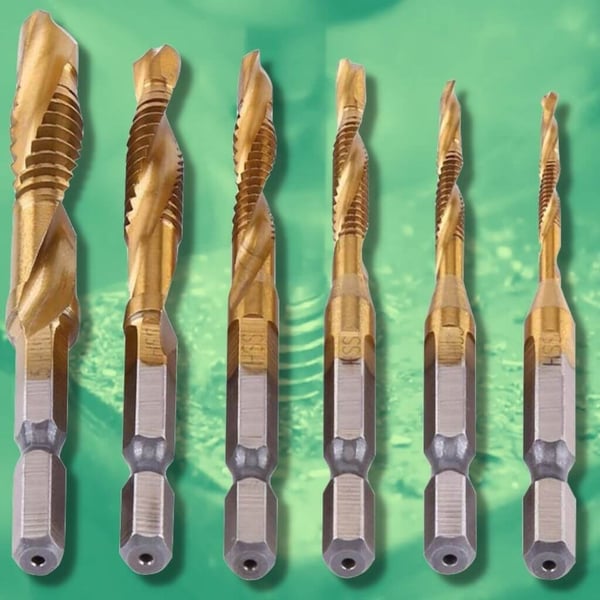 Titrillbit 6-Piece Titanium Plated Tap Drill Bit Set