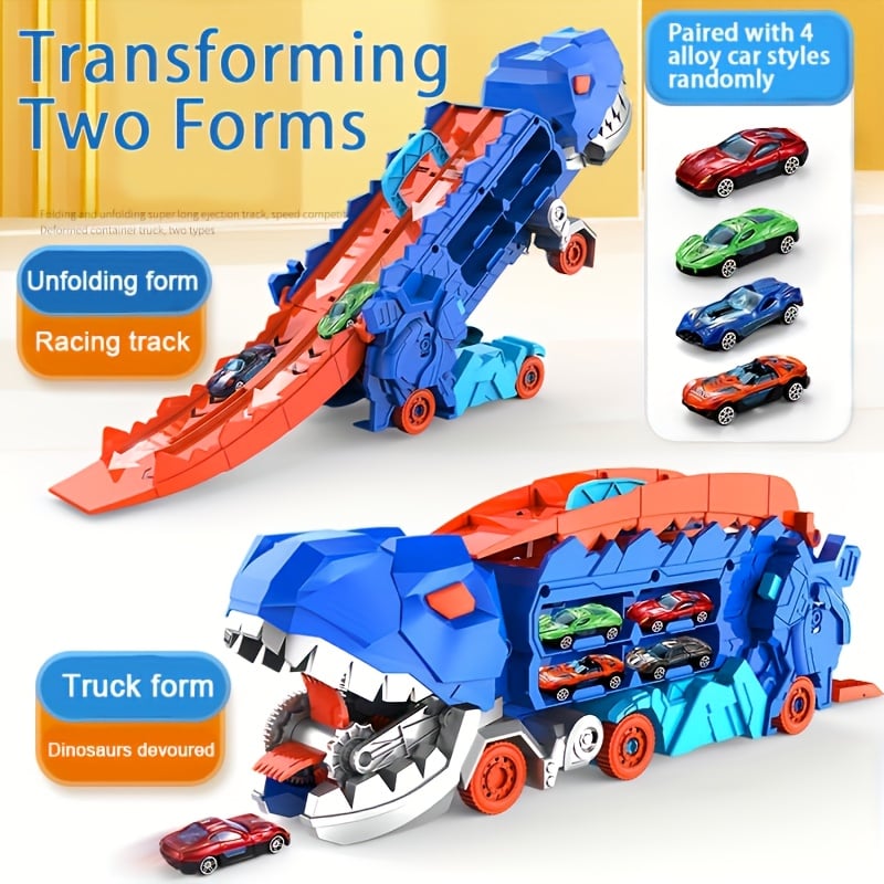 Dinohaul Transport Dinosaur Truck with Foldable Sliding Ramp