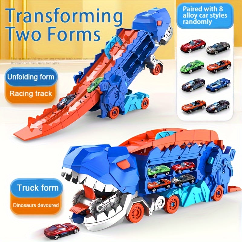 Dinohaul Transport Dinosaur Truck with Foldable Sliding Ramp