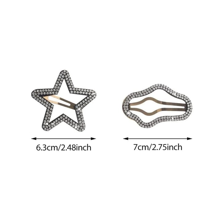 Glamclips Rhinestone Snap Hair Clips Set of 4 PCS