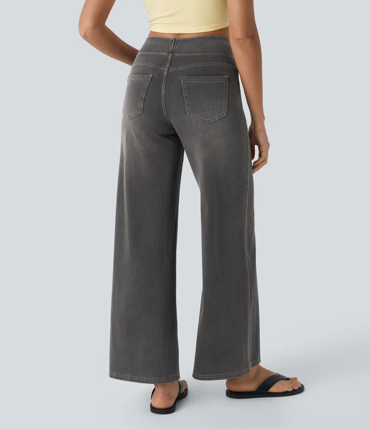 Quinn Super Stretch High-Waisted Wide Leg Jeans