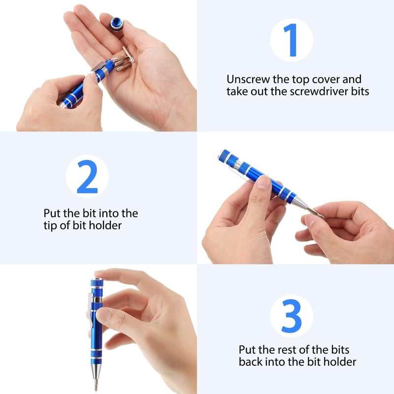 Penscrew 8 in 1 Mini Pen Screwdriver | BUY 1 GET 1 FREE (2PCS)