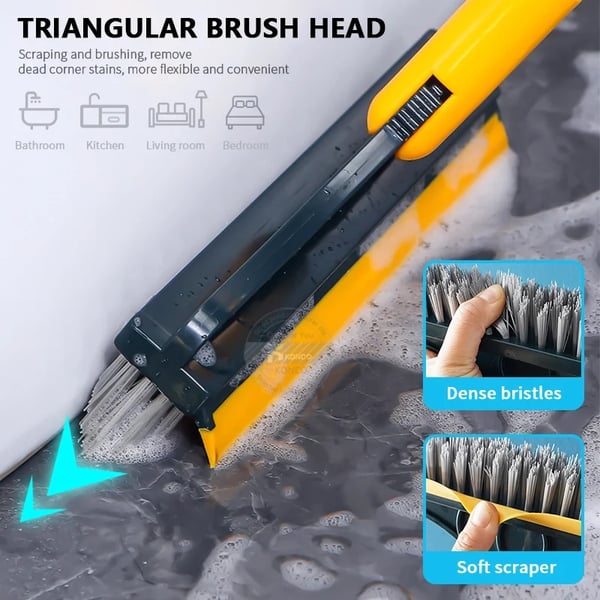 Flooressential 2-in-1 Long-Handle Floor Scrub Brush