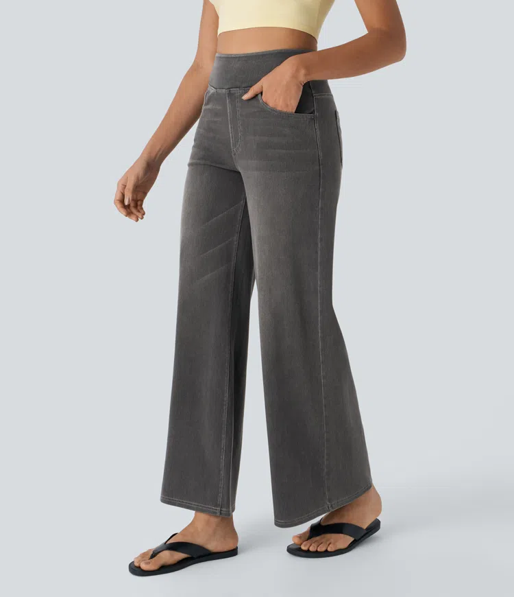 Quinn Super Stretch High-Waisted Wide Leg Jeans