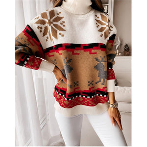 Christmas Turtleneck Powder With Moose Motif | HOLIDAY SALE