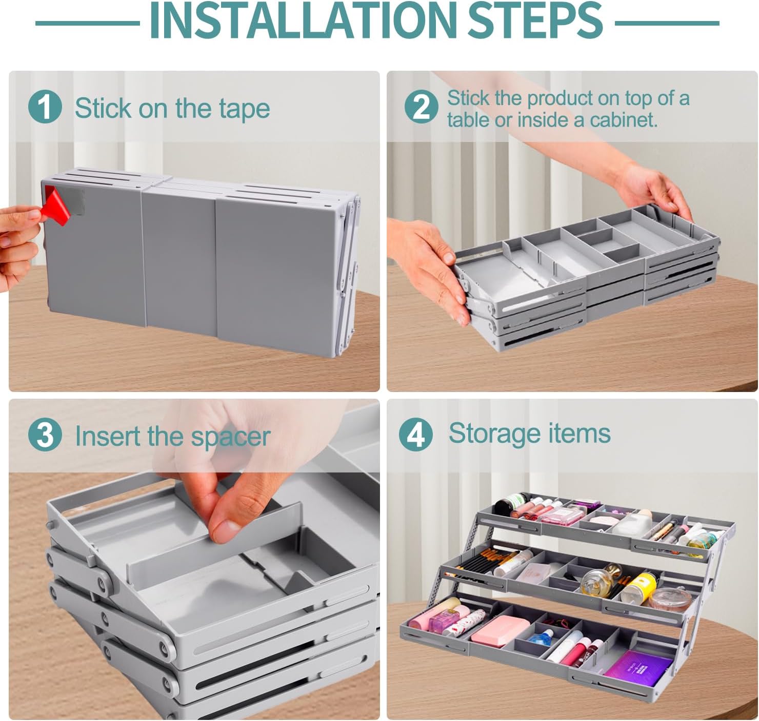 Sortee 2/3 Tier Multi-Tier Smart Drawer Organizer